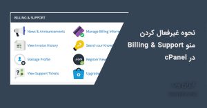 Read more about the article نحوه غیرفعال کردن منو Billing & Support در سی پنل