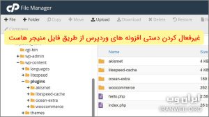 دربارۀ این مقاله بیشتر بخوانید آموزش غیرفعال کردن دستی افزونه های وردپرس