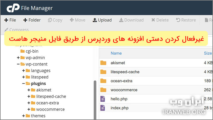 در حال حاضر در حال تماشای این مورد هستید آموزش غیرفعال کردن دستی افزونه های وردپرس